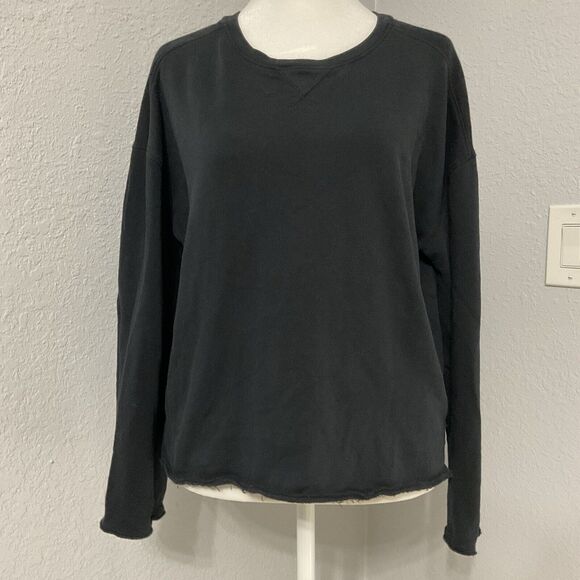 ATM Anthony Thomas Melillo Women's Cropped Sweatshirt Black Size Extra Small - Picture 1 of 8